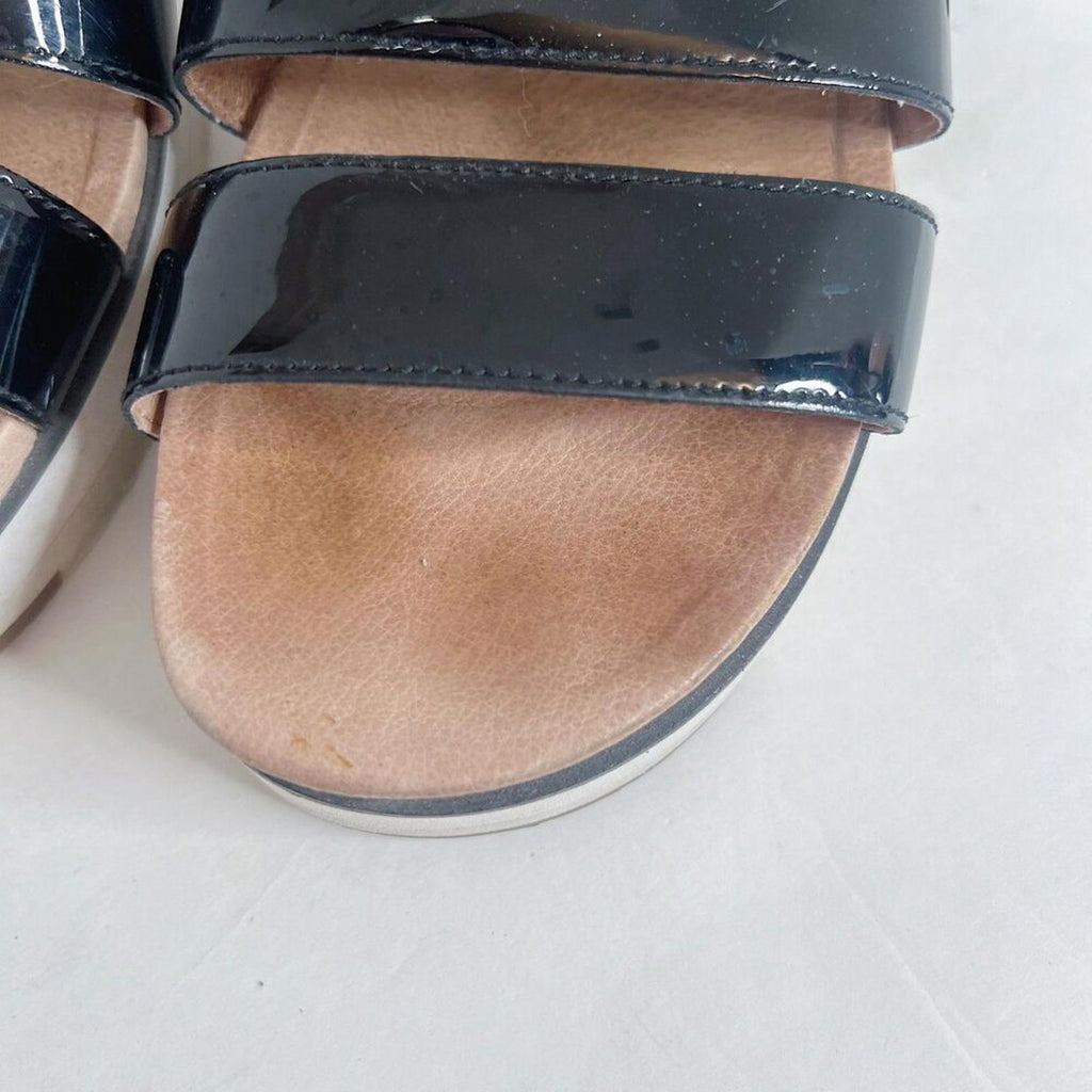 Ugg Braelynn Sandal Black Patent Leather Strappy Platform Sandal Size 9.5