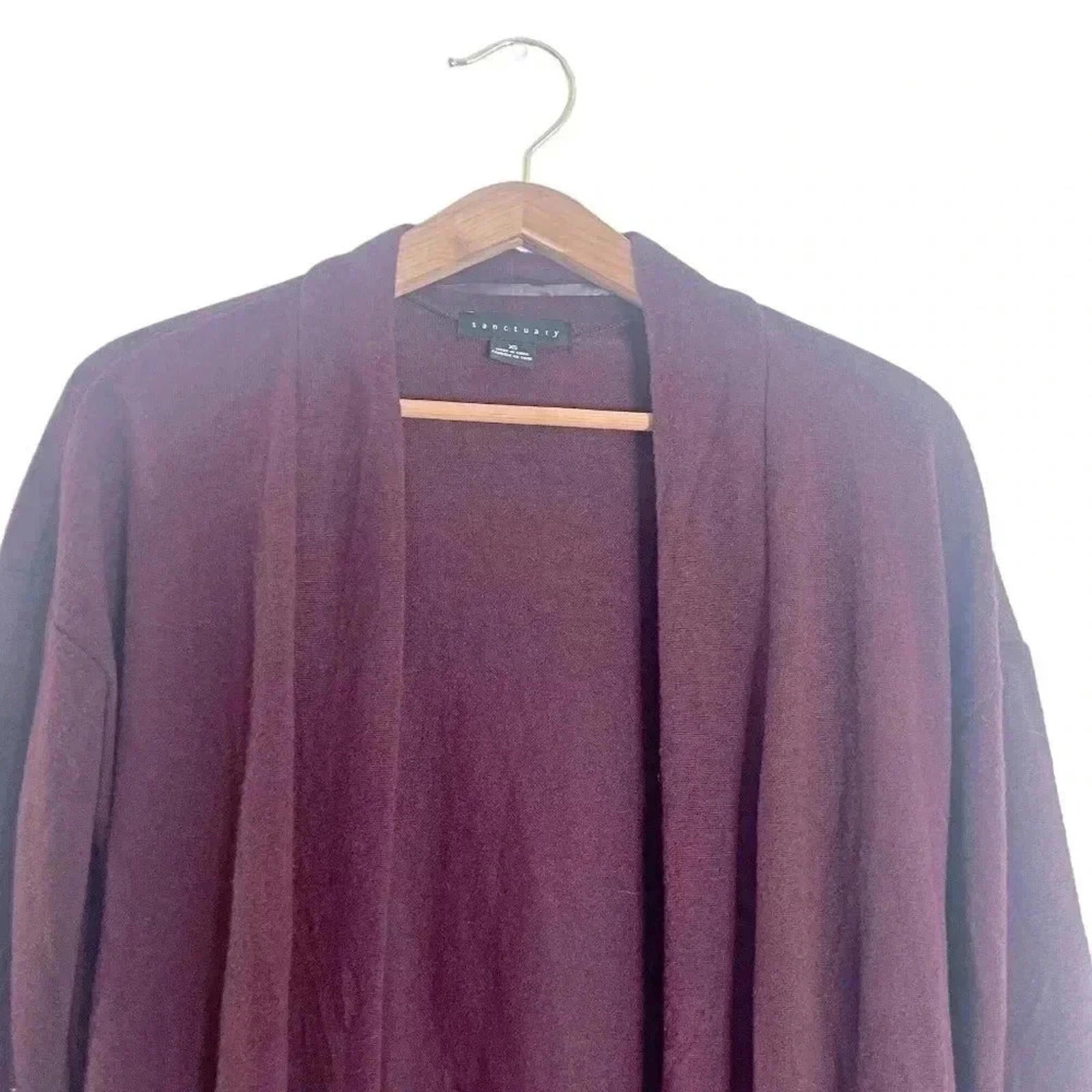 Sanctuary Maroon Knit Cardigan With Pockets Sweater Women's Size XS