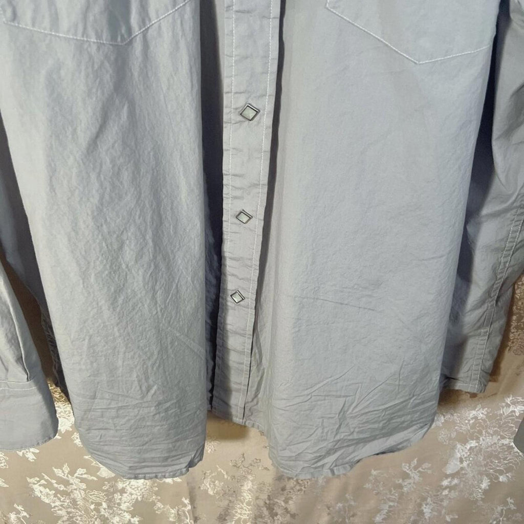Resistol Double Men's Western Cowboy Country Grey Button Up Shirt Size XXL 2XL