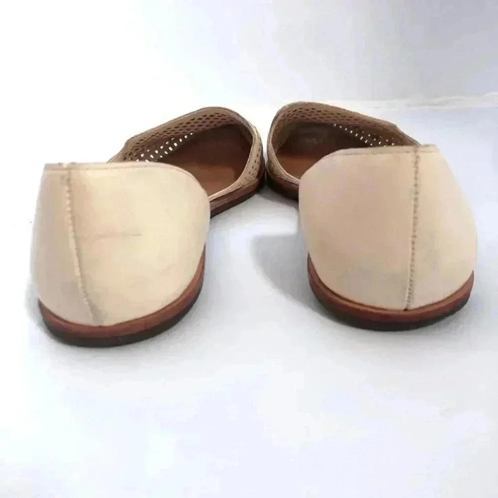 Dolce Vita Laynie D'Orsay Cream Leather Pointed Toe Flats Sandal Size 7.5
