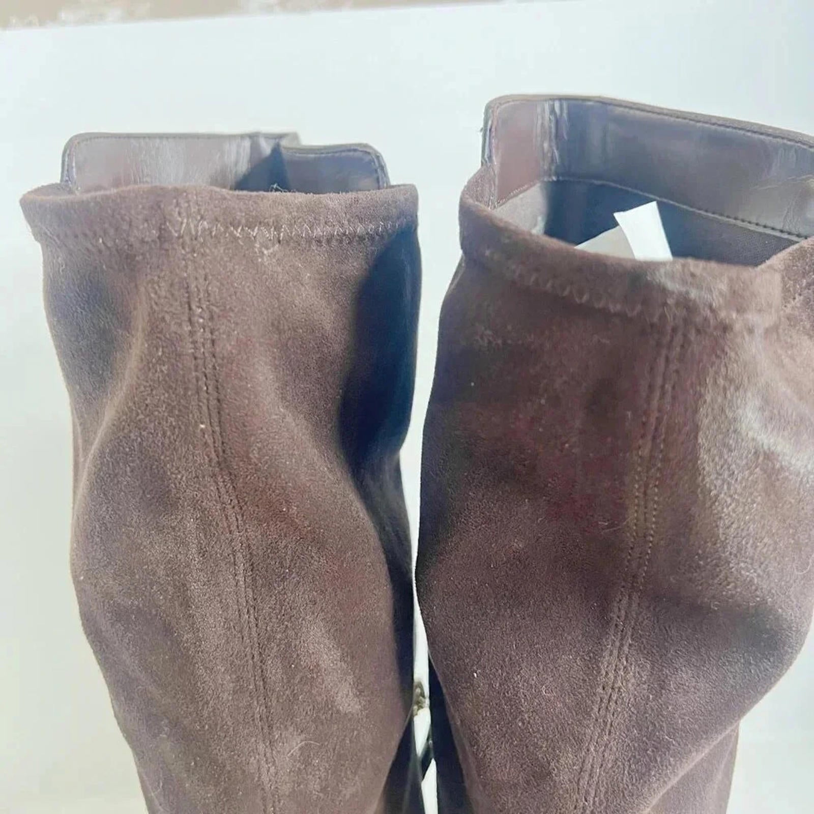 Nine West Brown Leather Faux Suede Knee High Pointed Toe Boots Size 10