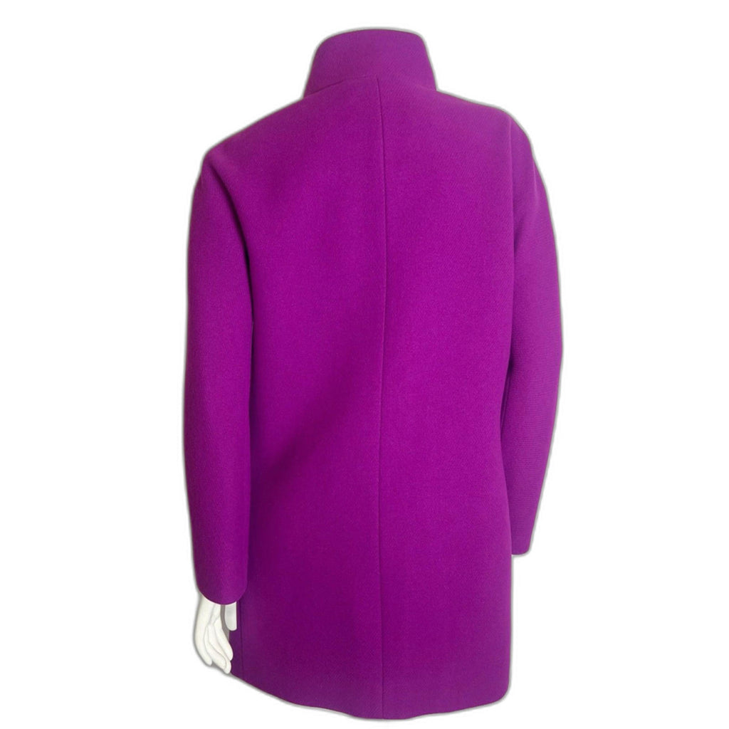 NWT J. Crew Cocoon Stadium Cloth by Nello Gori Bright Purple Wool Jacket Size 4
