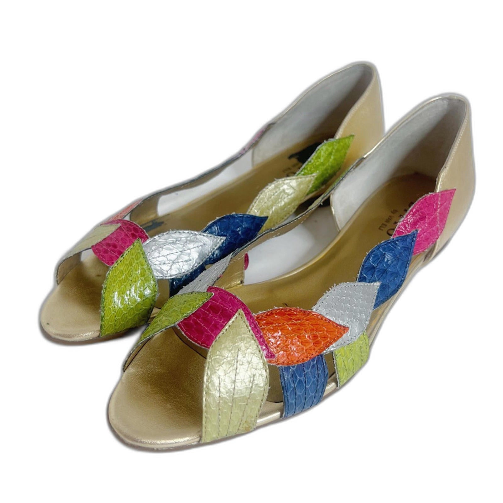 y2k Vintage Ditto by Van Eli Colorful Multicolored Flats Ibiza Vacation Size 9