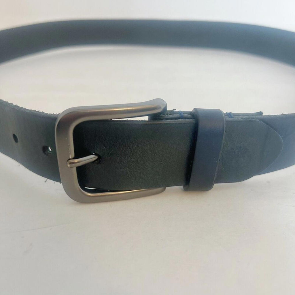 Timberland Men's Black Leather Belt Gunmetal Buckle Casual Belt Size 36