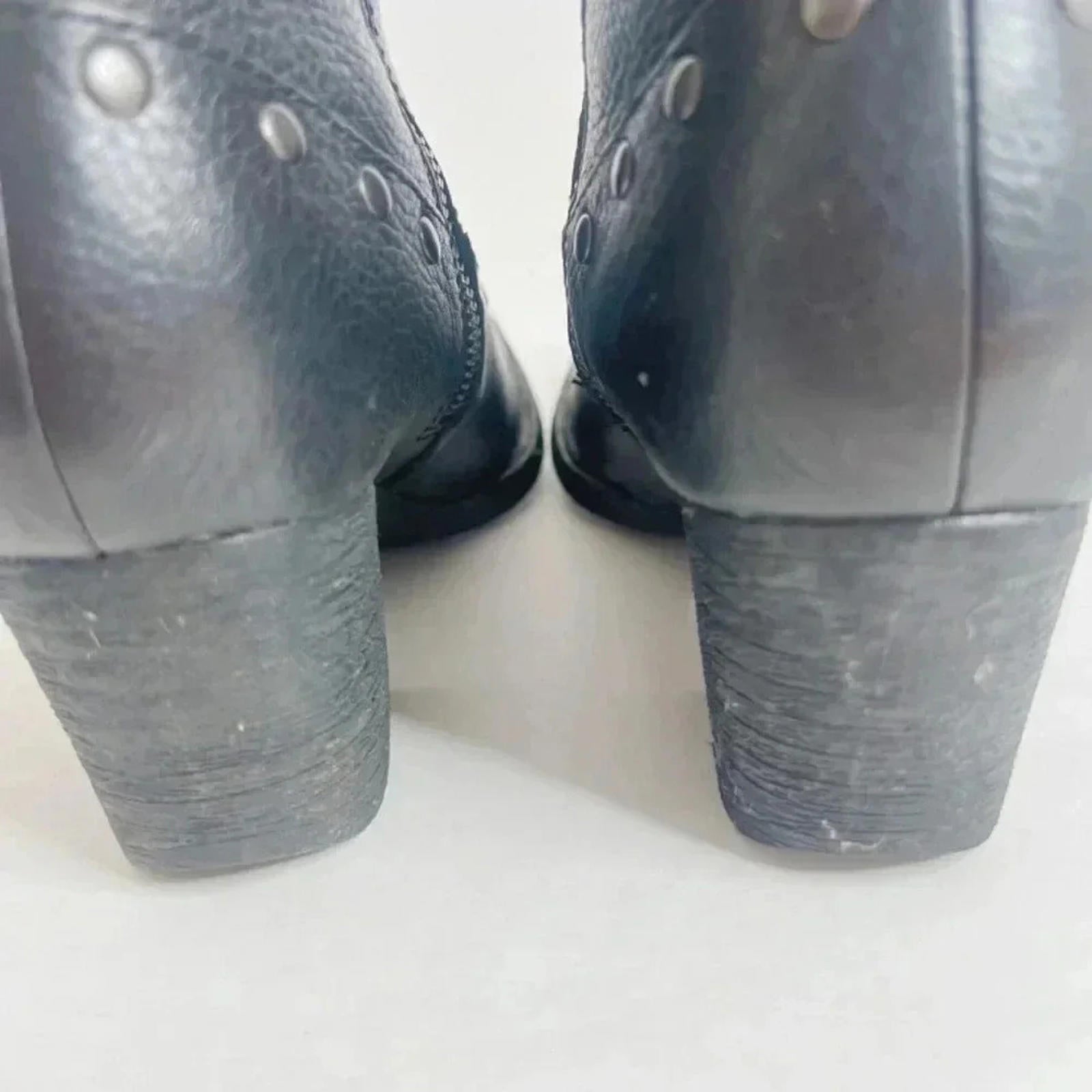 Born Perez Studded Western Leather Ankle Booties Women's Size 7