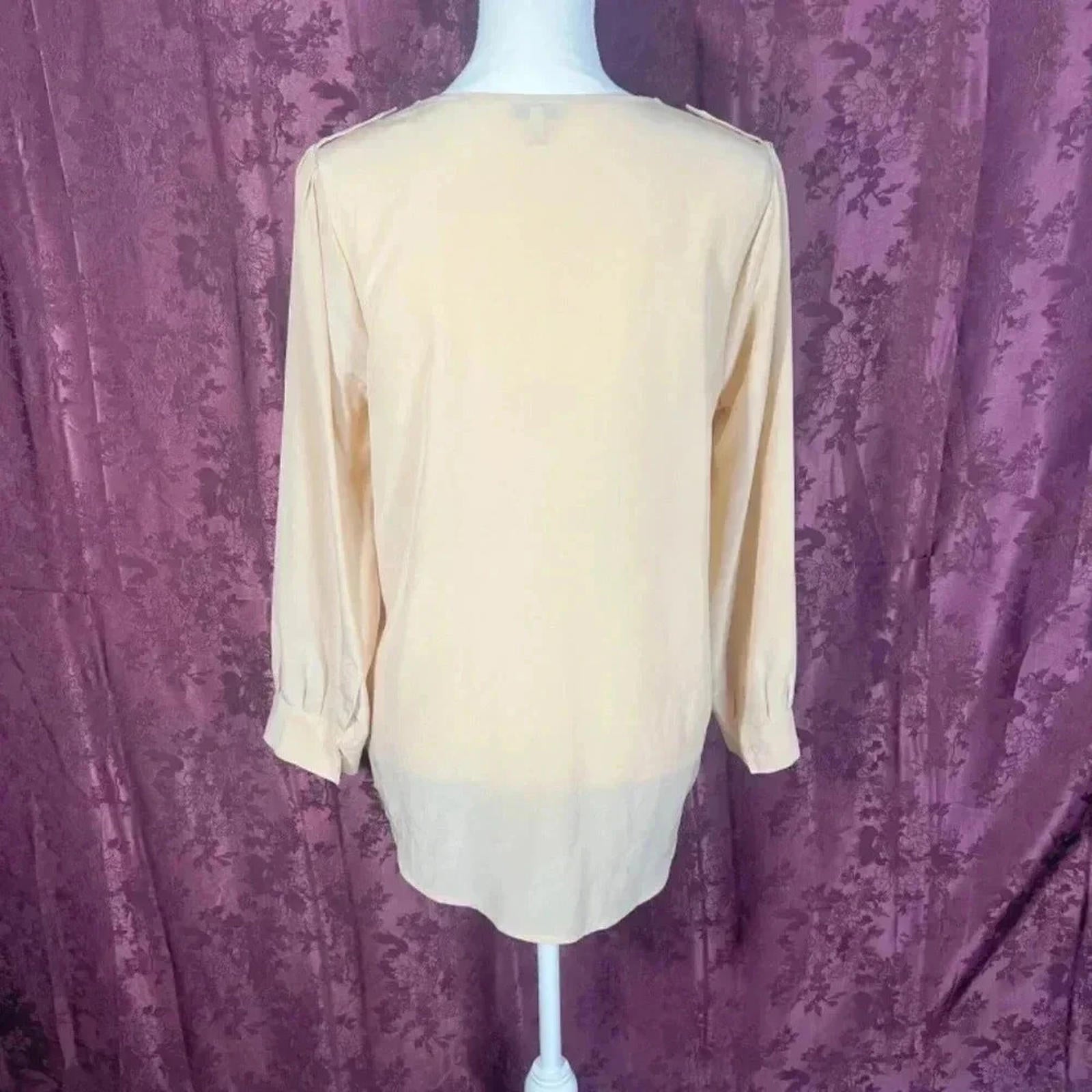 Joie Silk Beige Tan Nude Neutral Blouse Business Casual Office Women's Size S