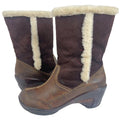 y2k Vintage J-41 Adventure on Naples Brown Leather and Faux Fur Boots Size 10