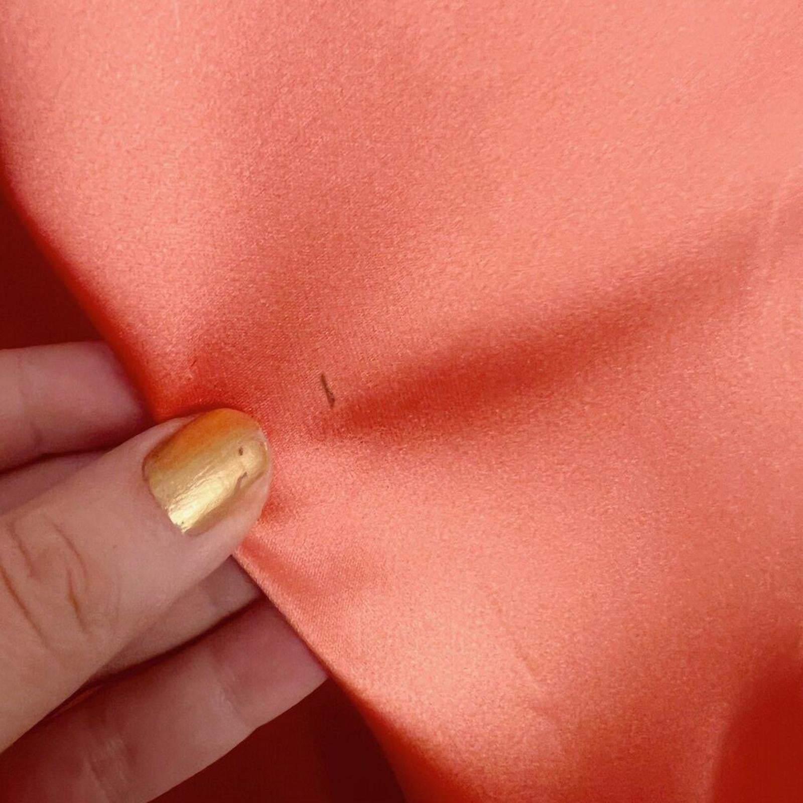 NWOT Forever 21 Salmon Orange Satin Slip Dress Lace Details Maxi Size XL