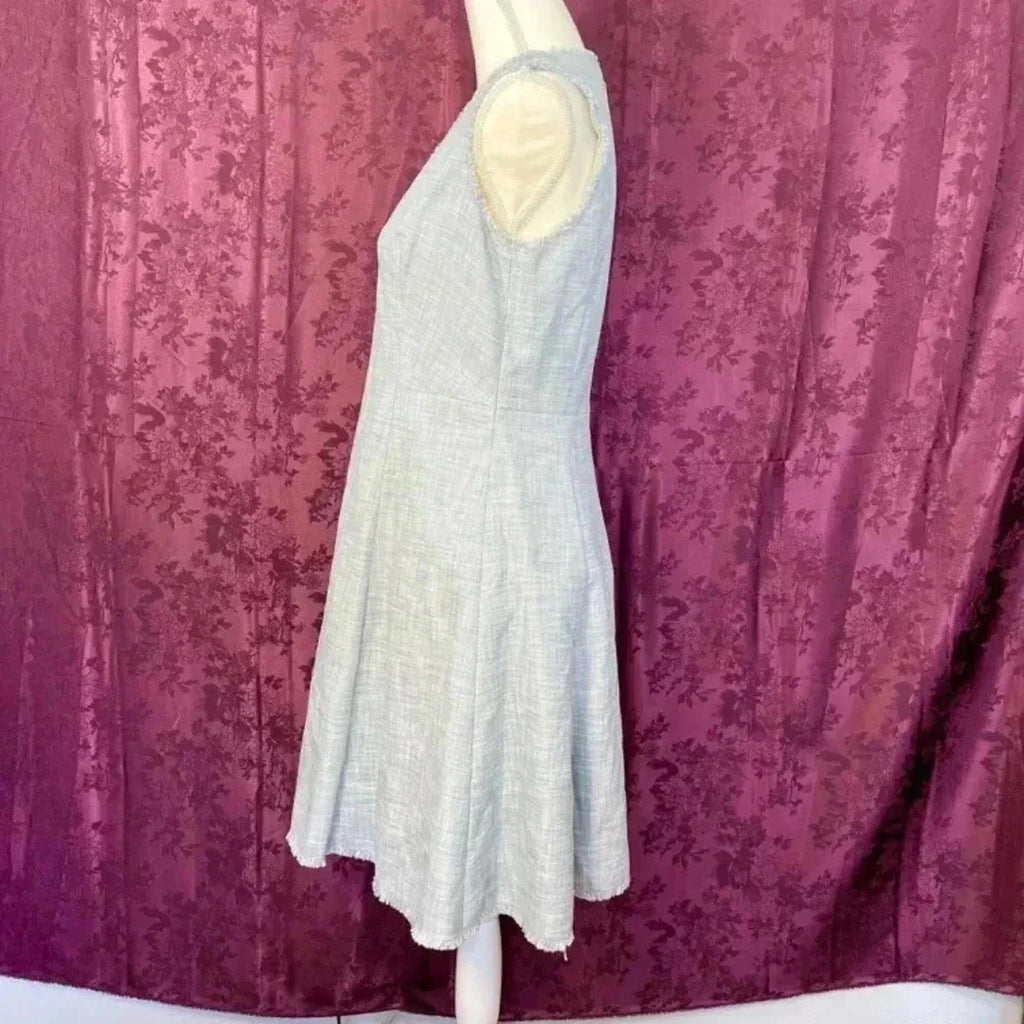 Rebecca Taylor Slub Suiting Dress Grey Tweed A Line Dress Women's Size 8