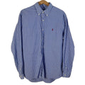 POLO Ralph Lauren Men's Blue and White Gingham Long Sleeve Button Down Size XL
