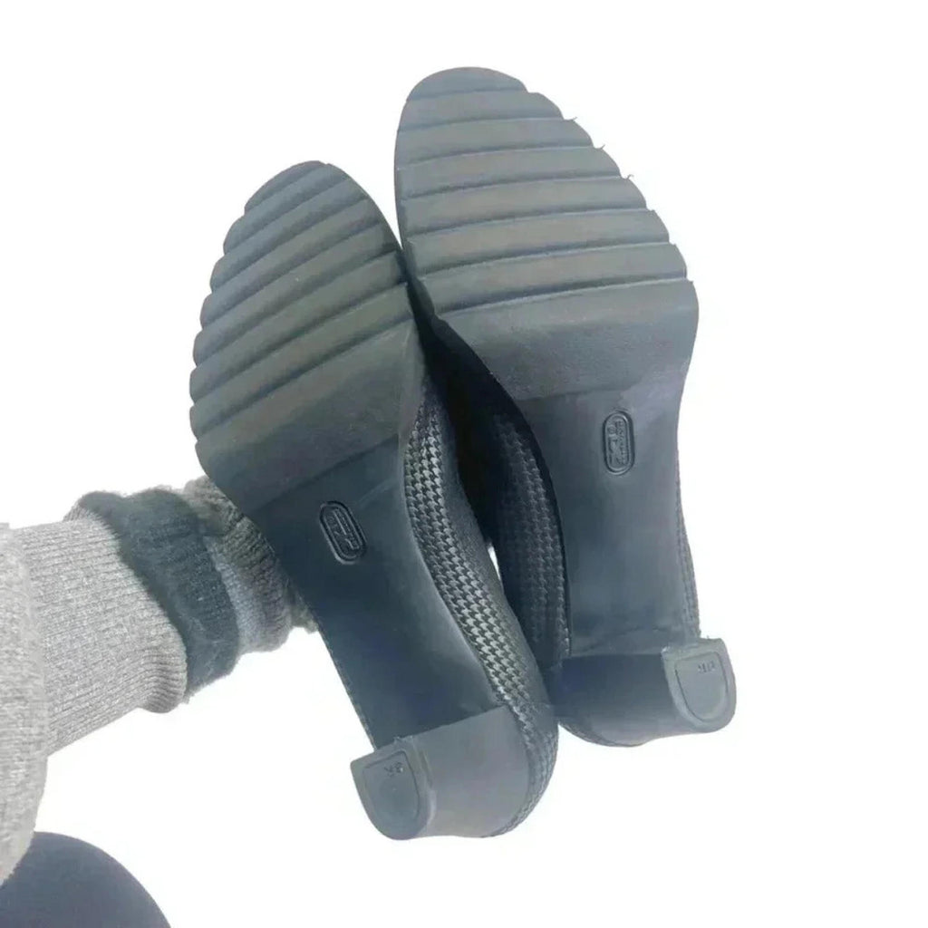 Brunate Ambe Black Houndstooth Heeled Ballet Shoes Size 40 1/2