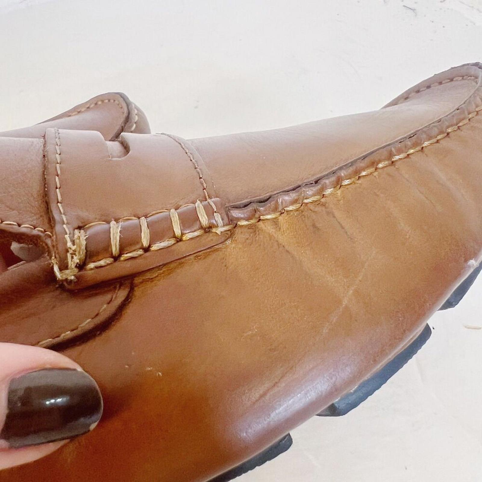 Di Bianco SPQR Brown Leather Driving Loafers Men's Size 9.5 Italian Leather