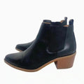 Susina Black Leather Pointed Toe Booties Ankle Boots Women's Size 7