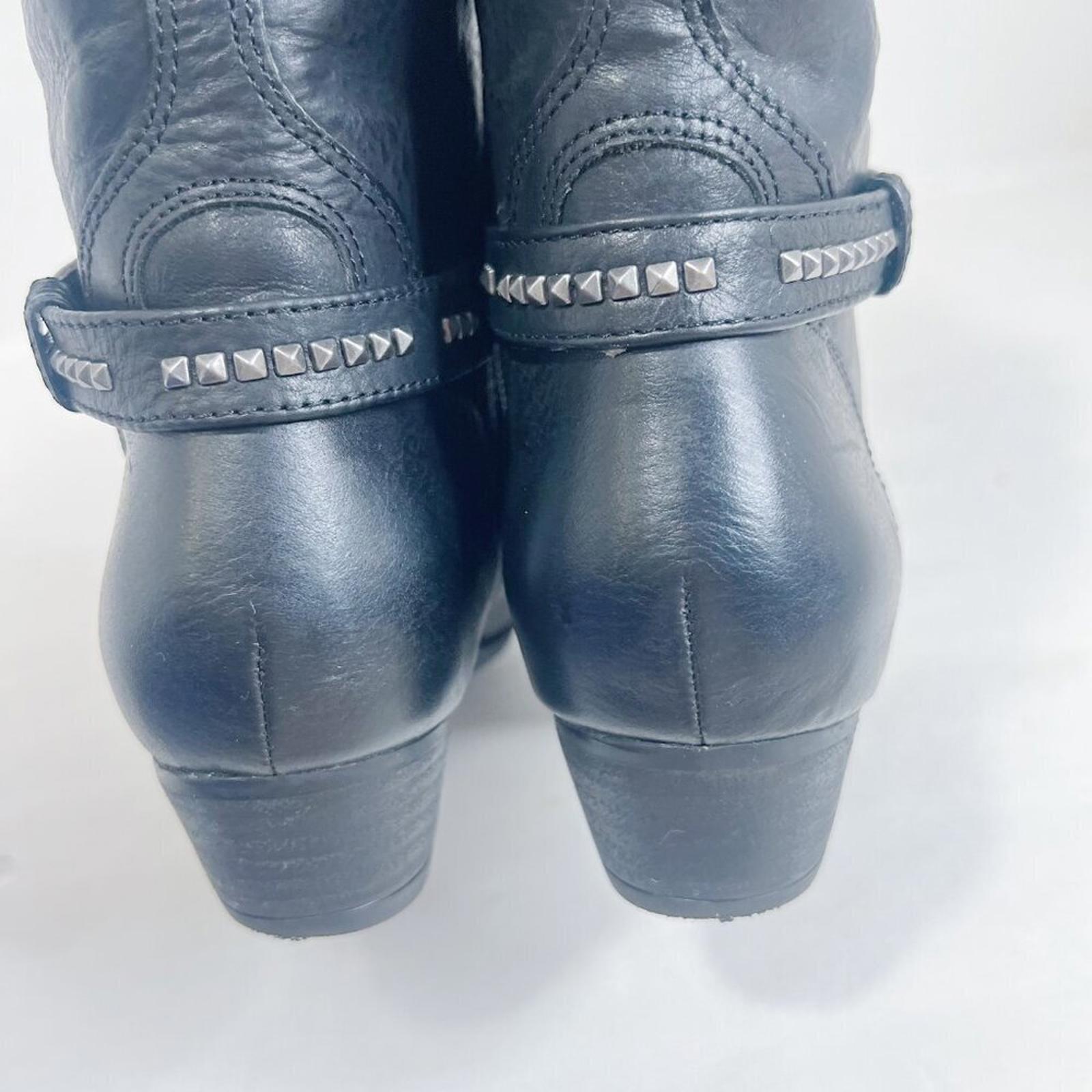 Abeo Marsh Black Leather Bootie Studded Moto Boot Women's Size 6.5N