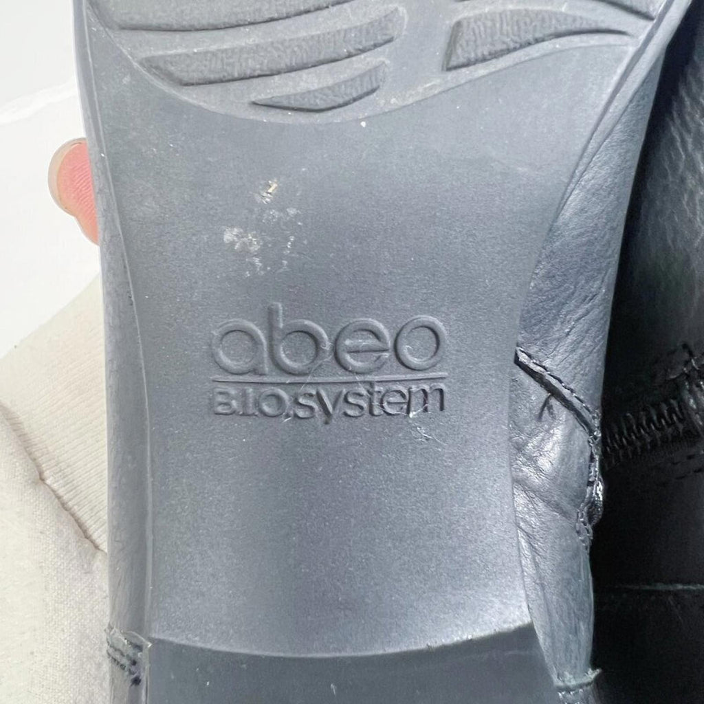 Abeo Marsh Black Leather Bootie Studded Moto Boot Women's Size 6.5N