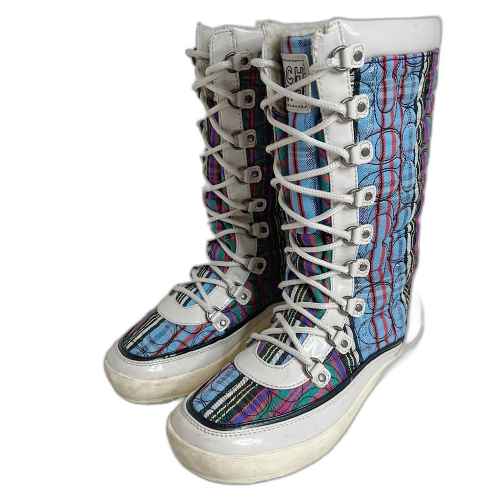 y2k Vintage Coach Peggey Signature Logo Winter Boots Snow Moon Boots Size 8
