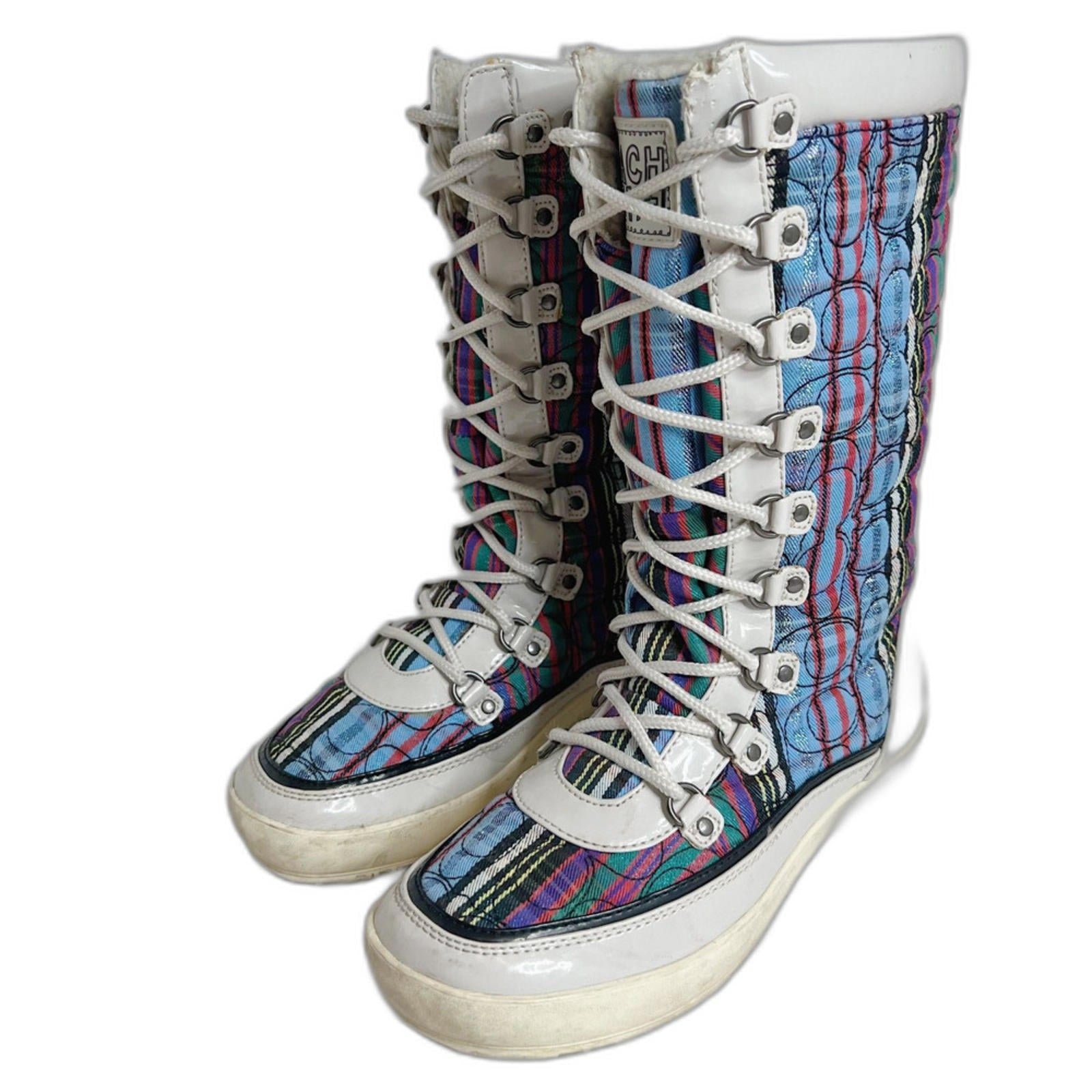 y2k Vintage Coach Peggey Signature Logo Winter Boots Snow Moon Boots Size 8