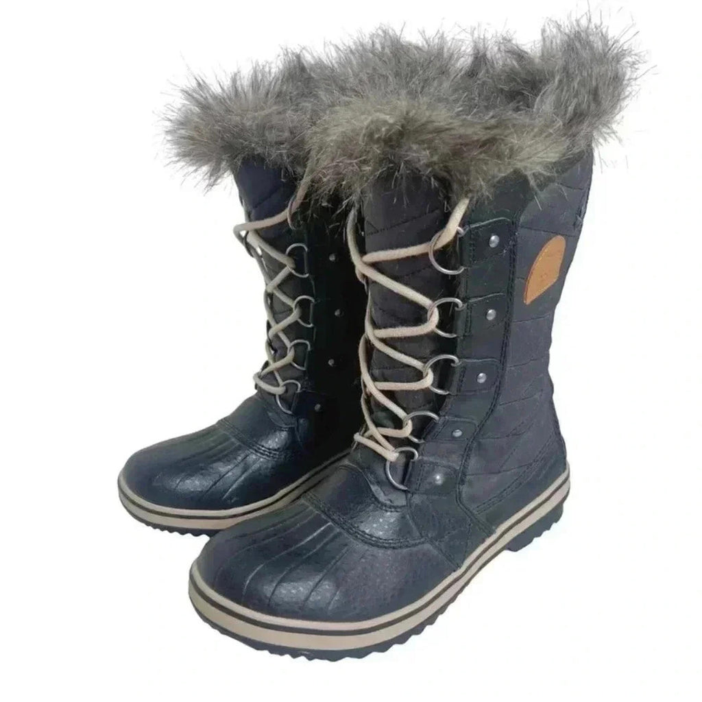 NWOT Sorel Tofino II Waterproof Boot Black Canvas & Leather Size 8