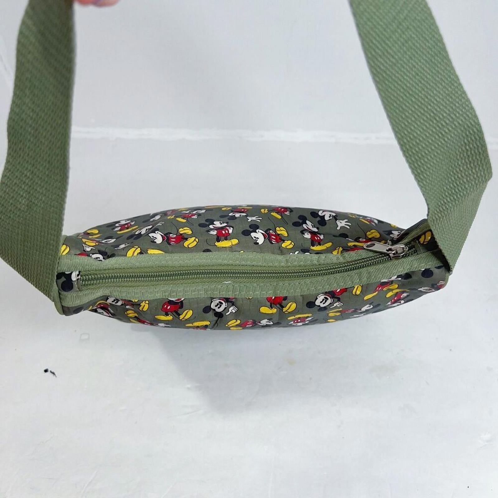 Disney Olive Green Mickey Mouse Nylon Shoulder Bag Purse