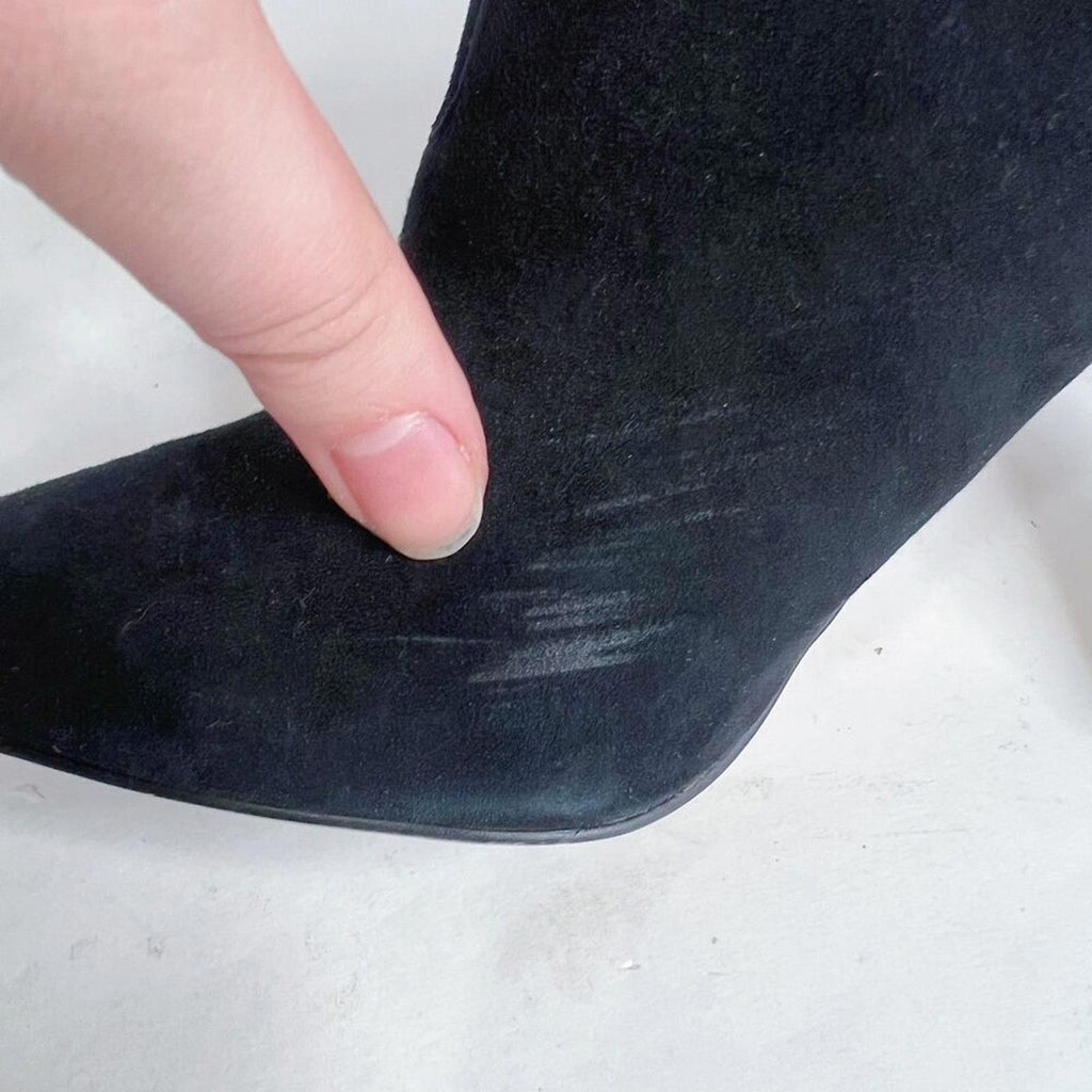 Vince Camuto Avelind Black Suede Dress Bootie Heeled Ankle Boot Size 8