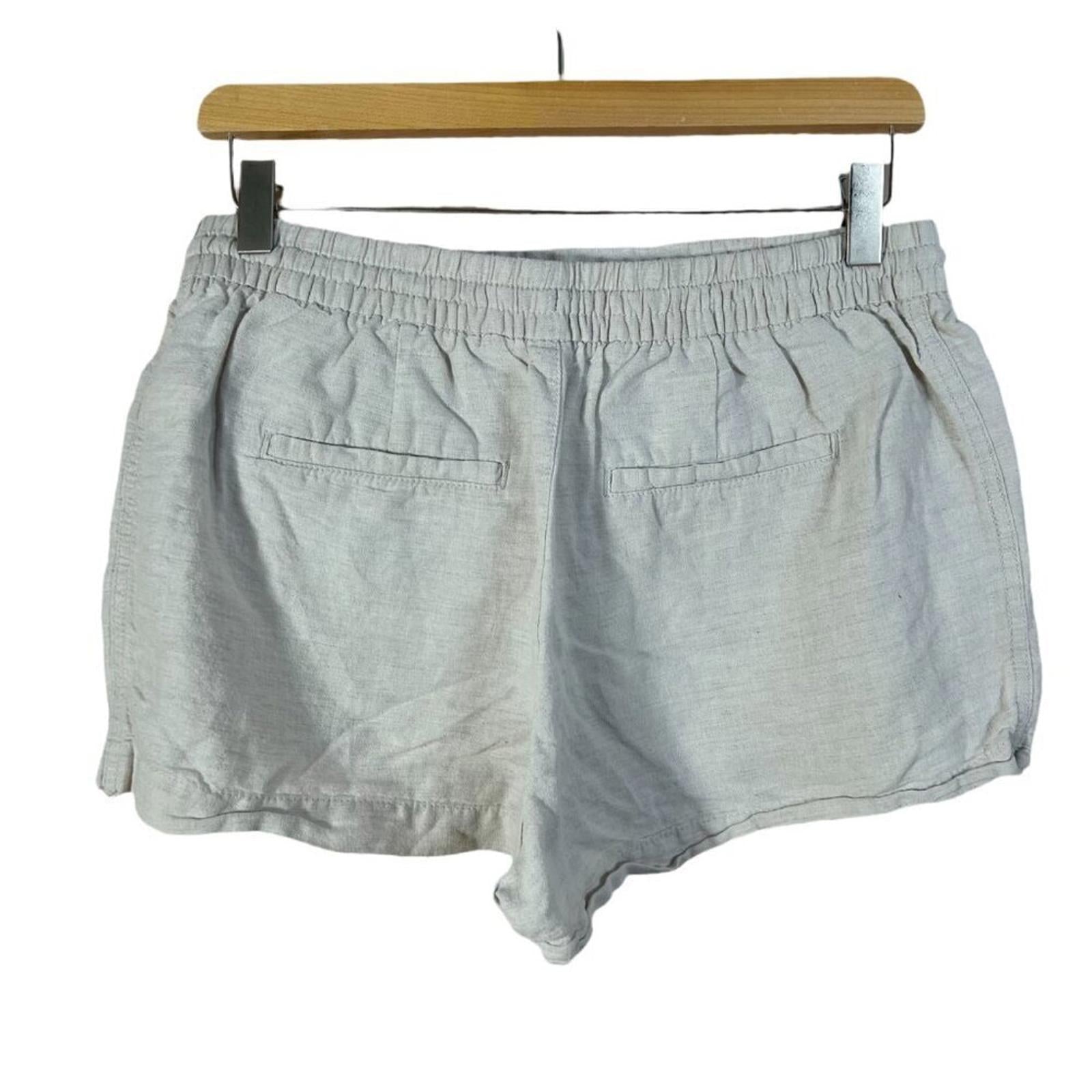 GAP Cream Linen Blend Drawstring Waist Shorts Women's Size S