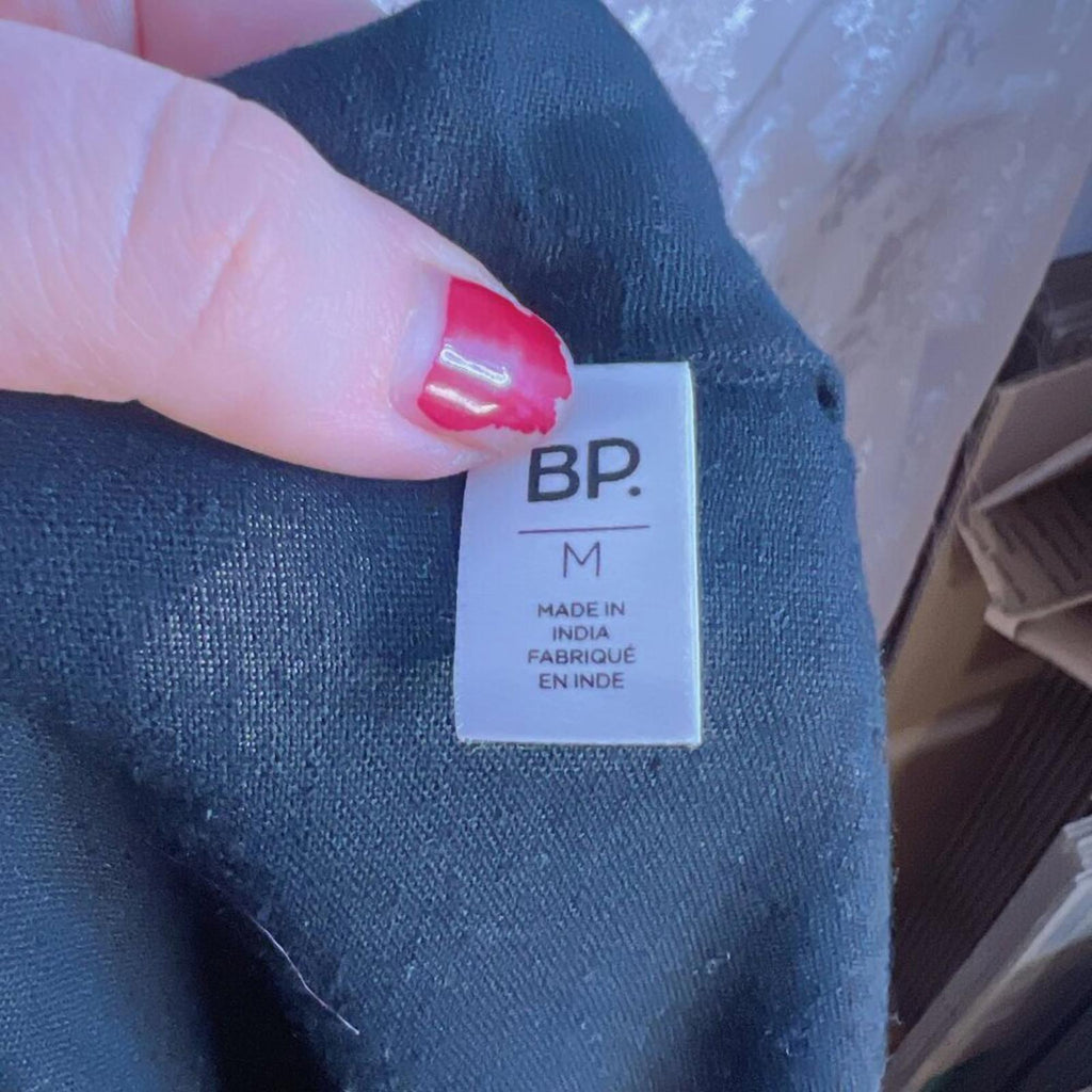 NWOT BP Black Linen Cardigan Women's Size M Quiet Luxury