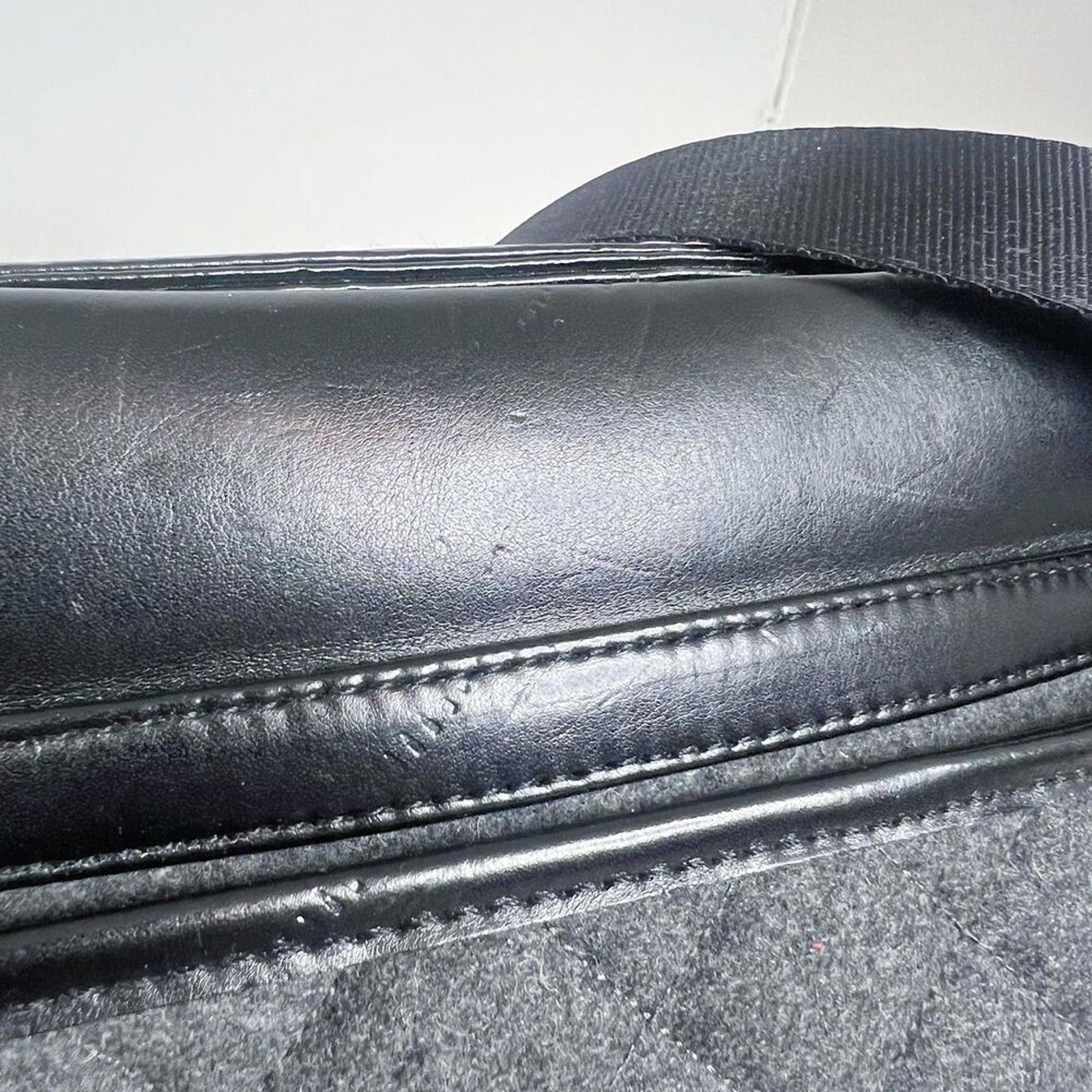 Knomo London Alfie Laptop Bag Briefcase Work Bag Black Leather Quilted Grey