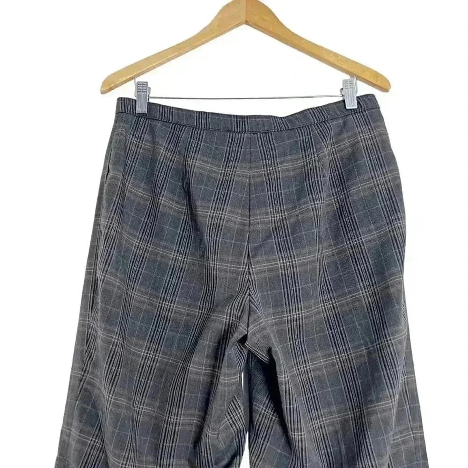 y2k Vintage Brown Plaid Pants Straight Leg Office Siren Women's Size 12