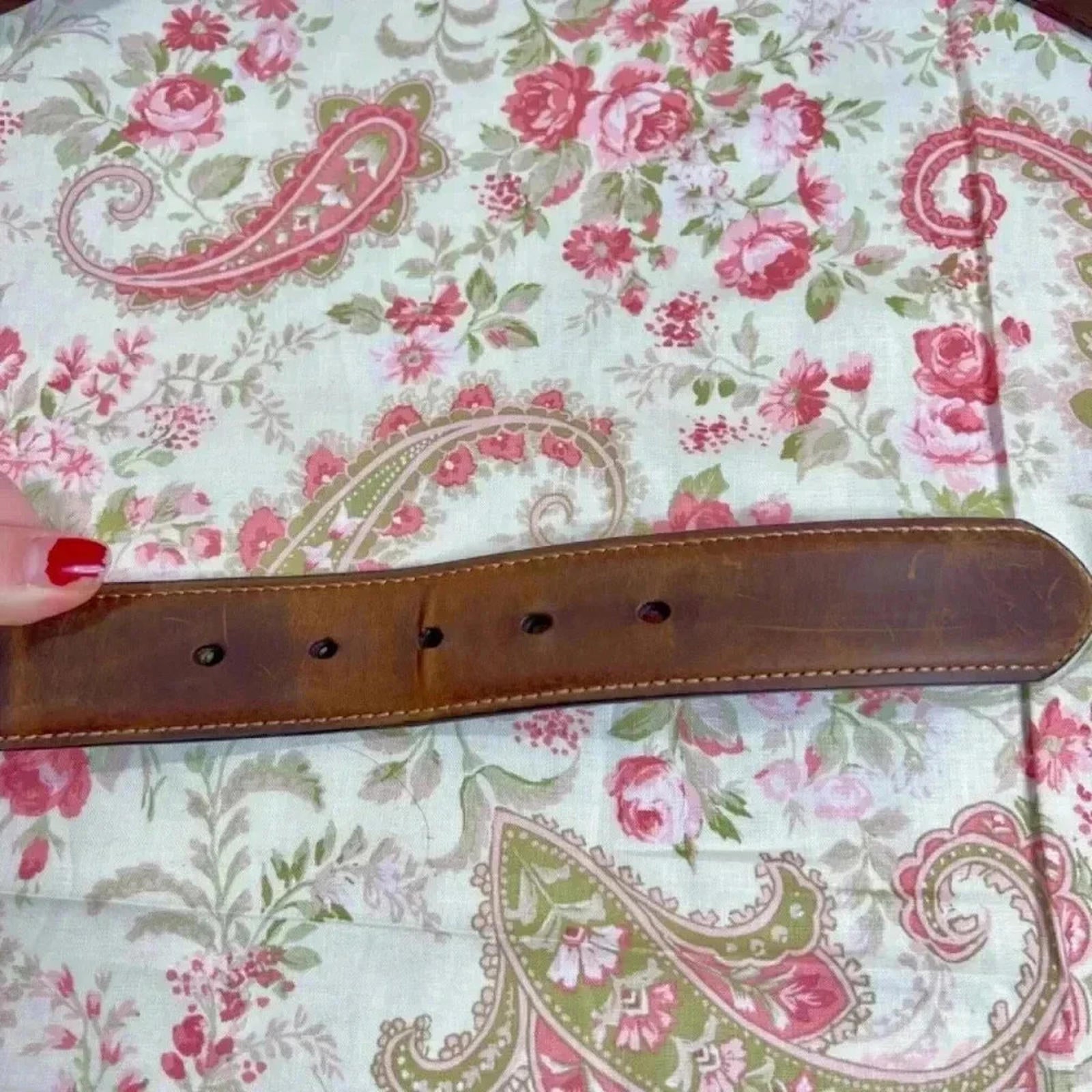 Nocona Men's Brown Leather Belt Silver Buckle Size 44