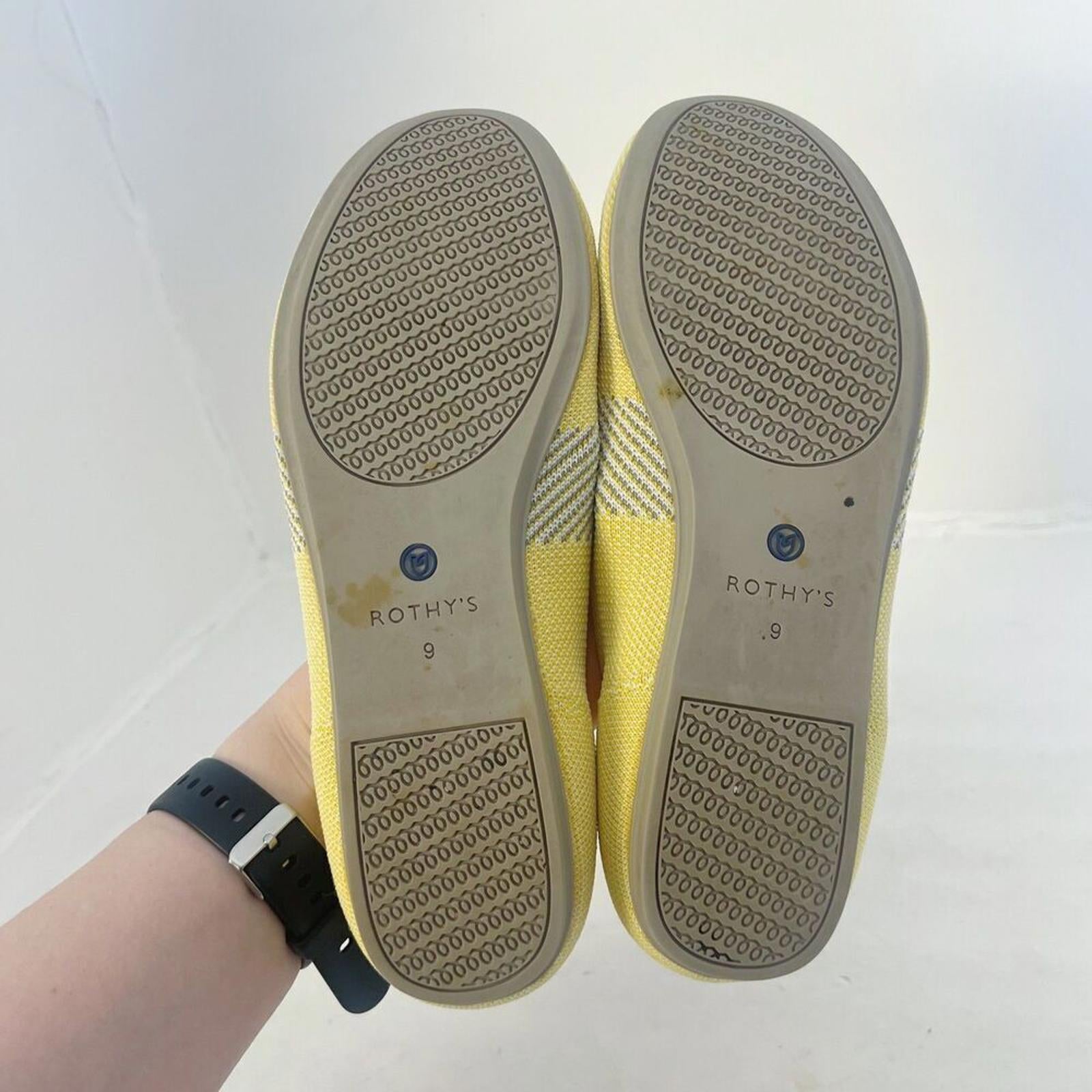 Rothy's RARE Limited Edition Yellow Lemon Tread Lightly Ballet Flats Size 9