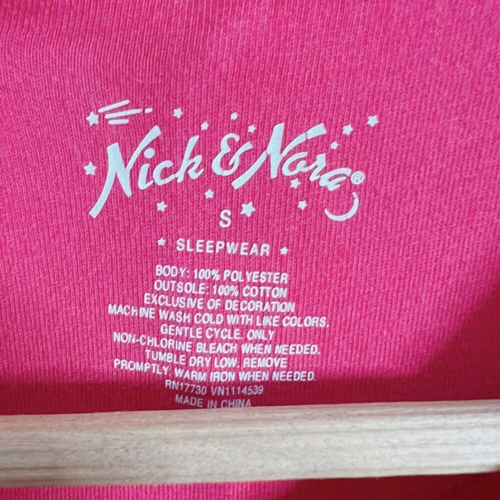 Nick & Nora Sock Monkey Red Fleece Onesie Women's Size S