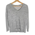 Gap Grey Heathered Terrycloth V Neck  Sweatshirt Women's Size XS Loungewear