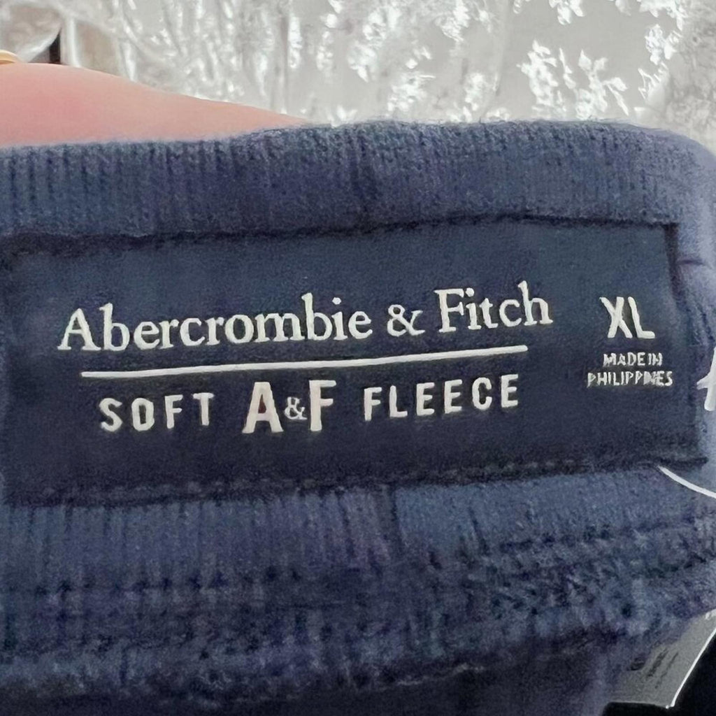 NWT Men's Abercrombie & Fitch Navy Blue Fleece Lined Joggers Size XL