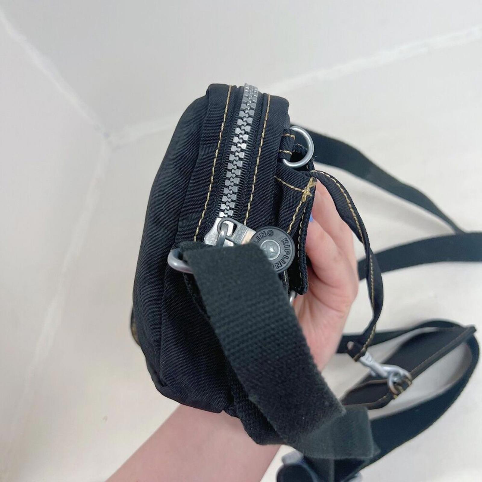 y2k Kipling Black Nylon Mini Bag Crossbody Streetwear