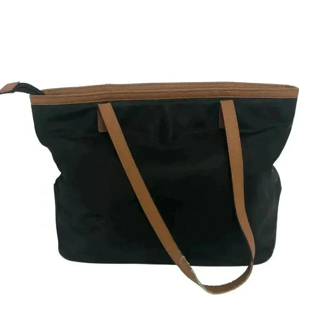 Michael Kors Black Nylon Tote Bag Leather Straps