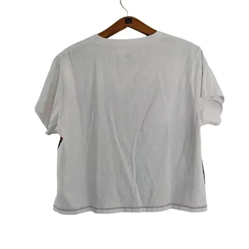 Levi's Blue and Red Crop Top Summer Americana Women's Size M