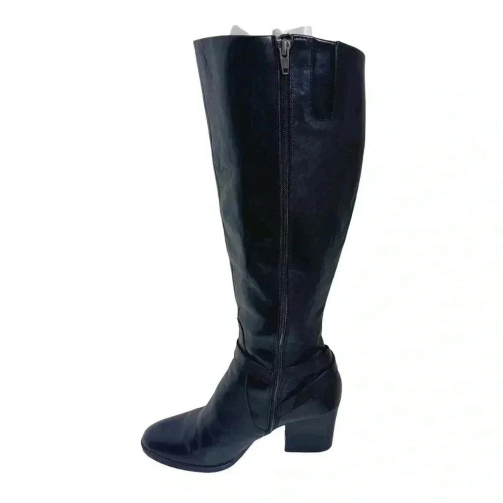Born Esla Zip Knee High Heeled Boots Women's Size 9.5