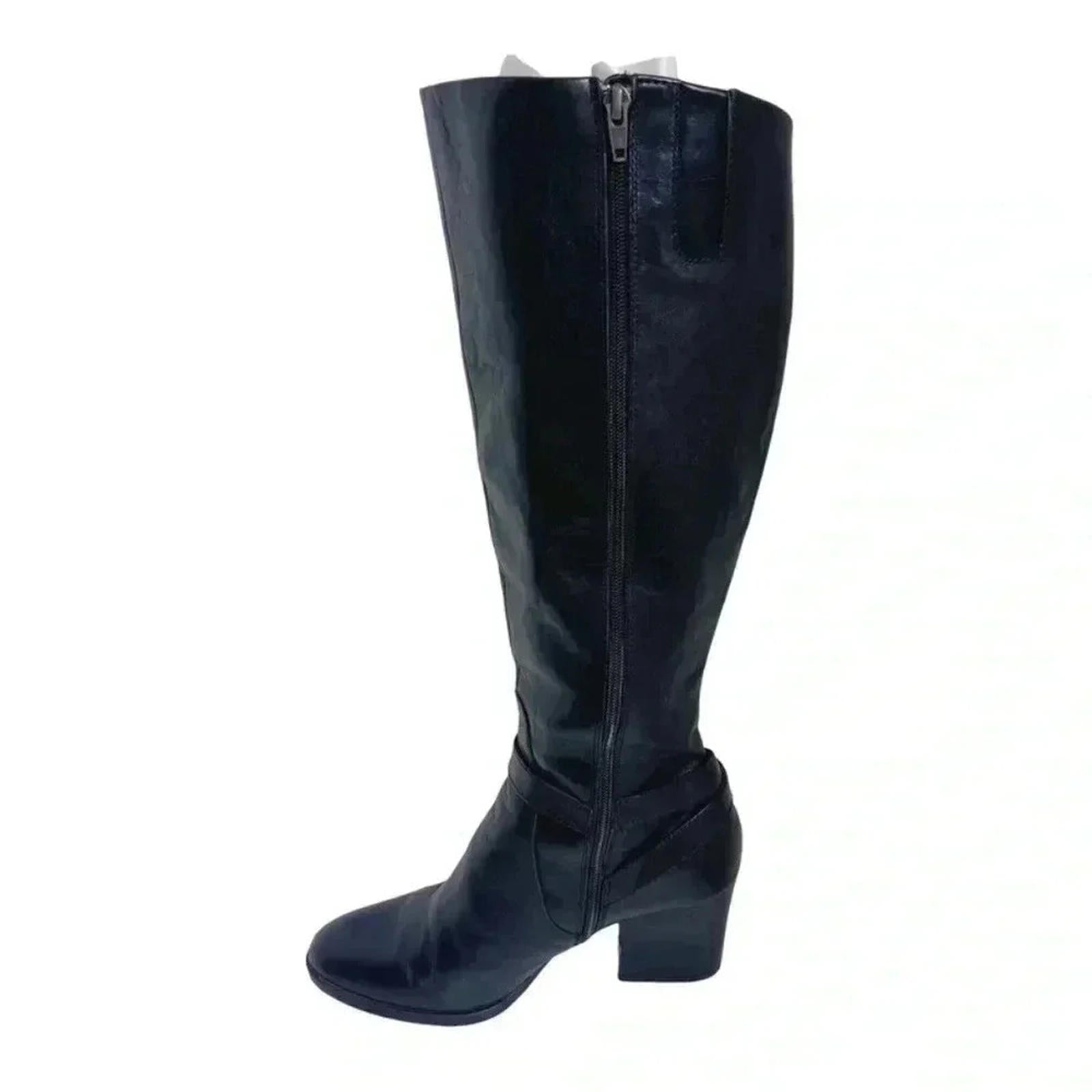 Born Esla Zip Knee High Heeled Boots Women's Size 9.5