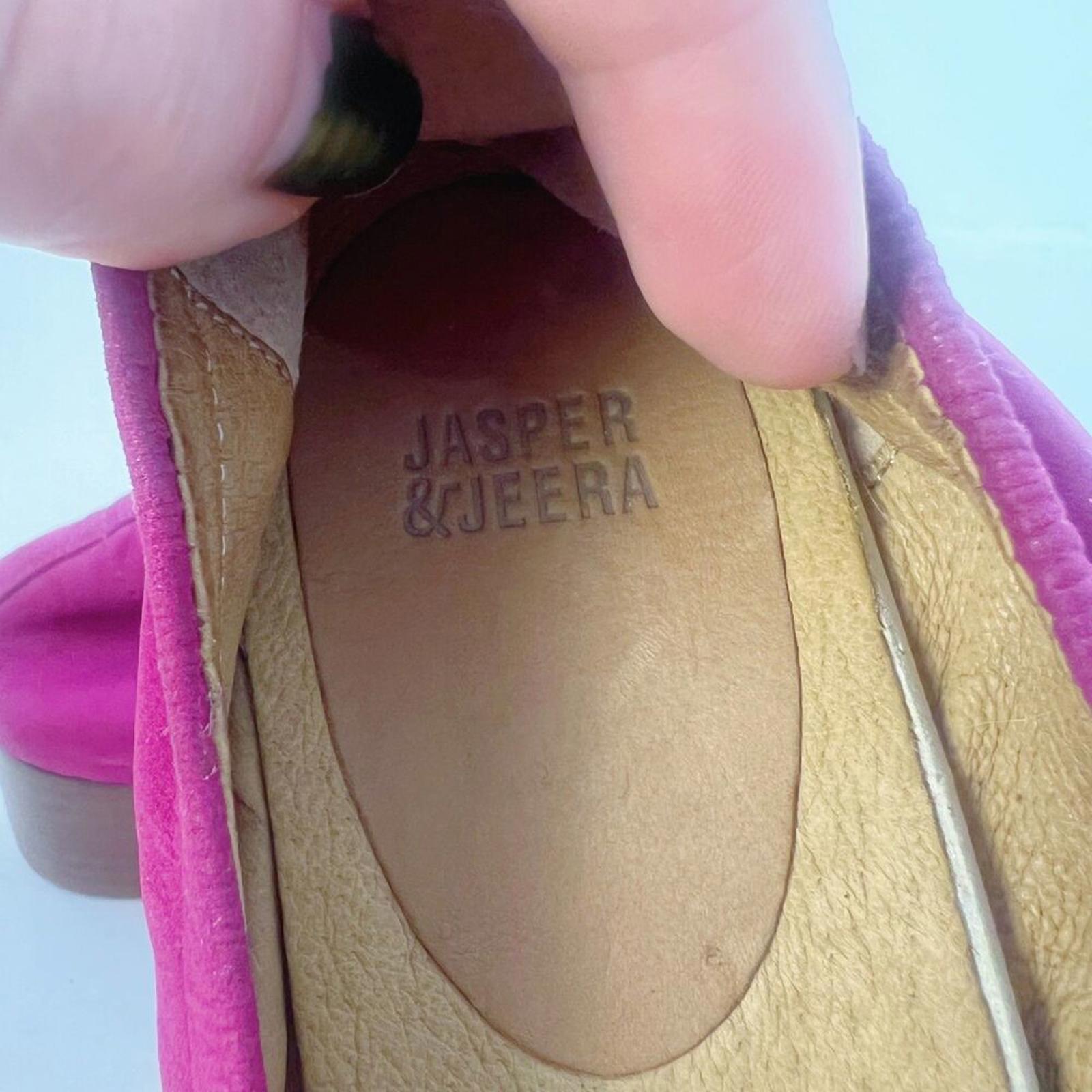 Jasper & Jeera Pink Suede Heeled Ballet Shoes Women's size 9