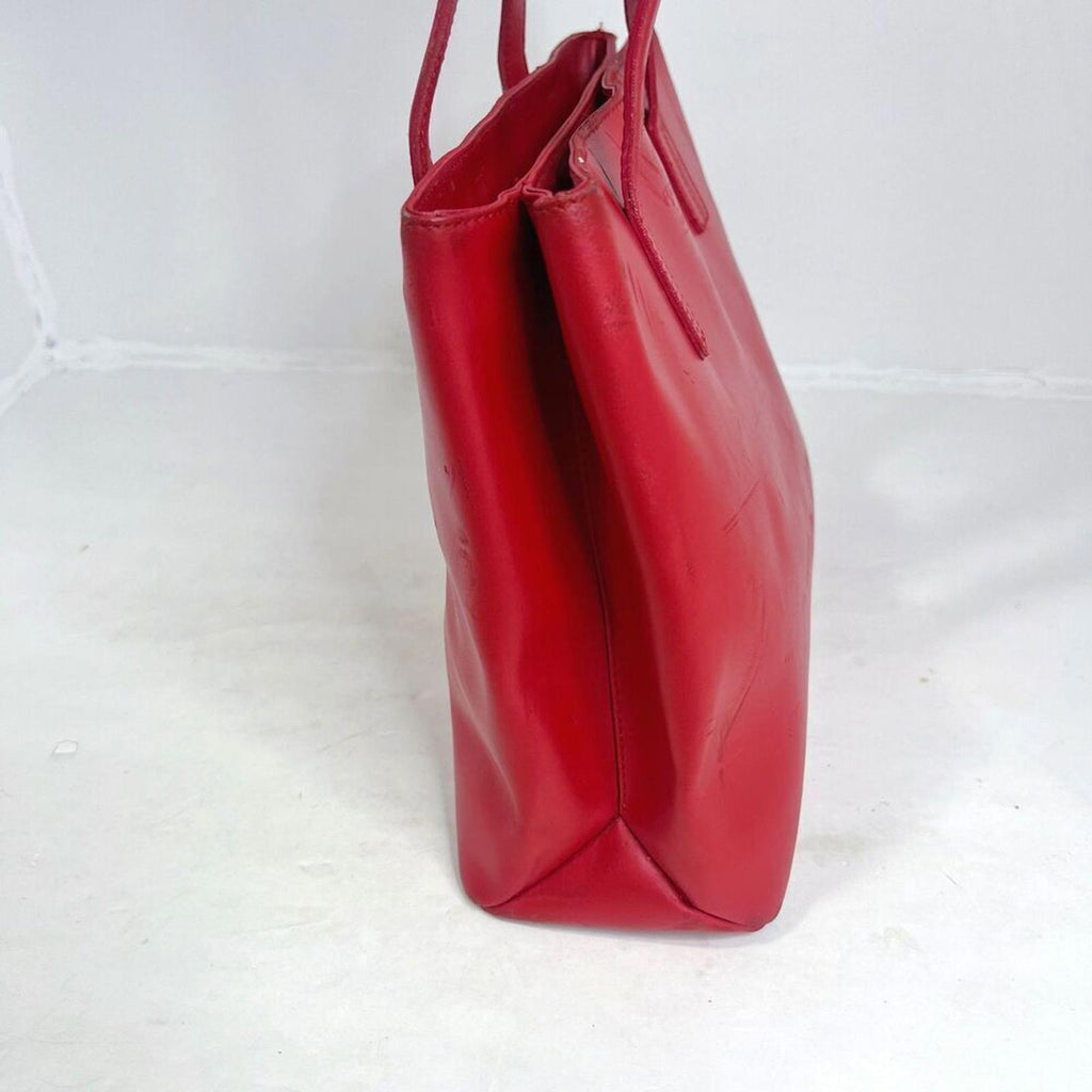 Furla Vintage Red Leather Shoulder Bag Handbag Purse Candy Apple Cherry