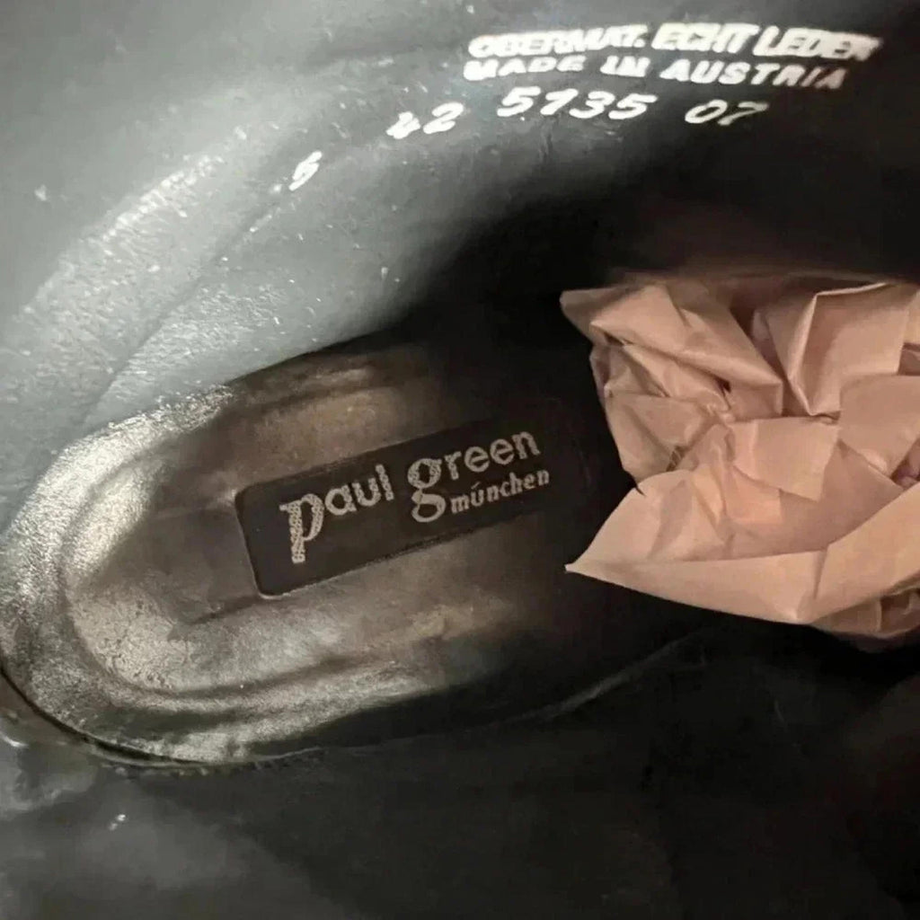 Paul Green Munchen Black Leather Booties Women's Size 7.5