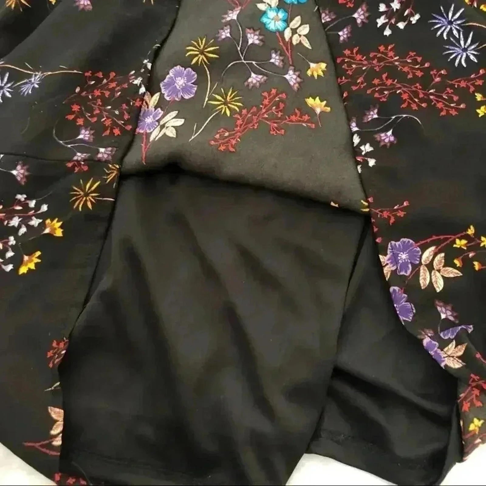 NWT Love, Fire Black Floral Midi Dress Chiffon Women's Size S