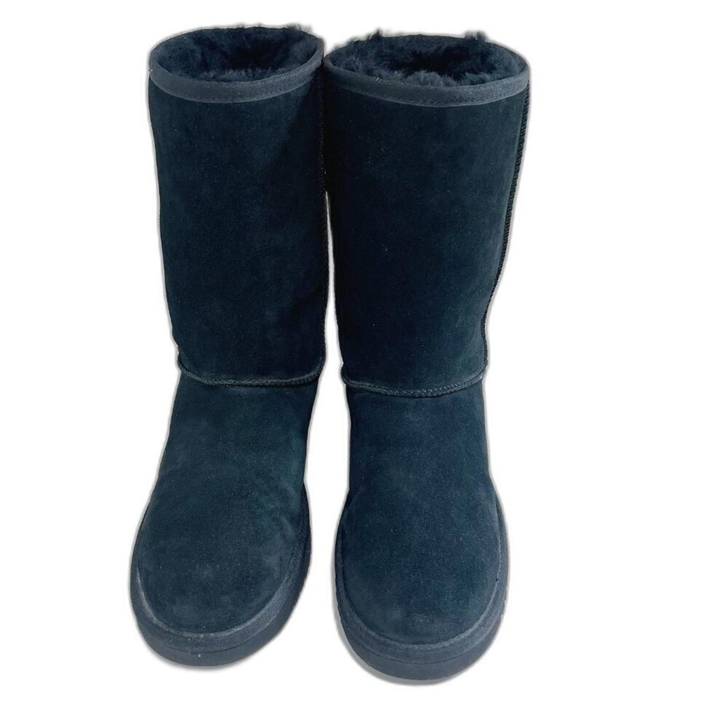 Koolaburra by Ugg Black Shearling Boots Fuzzy Leather Winter Fur Size 10