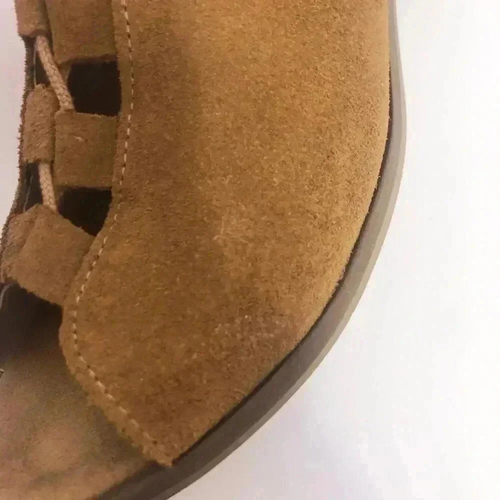Steve Madden Adeline Booties Sandals Brown Suede Leather Women's Size 10