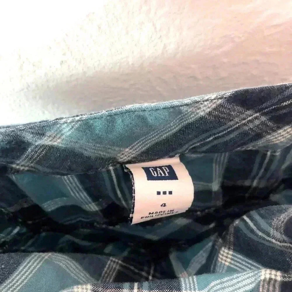 y2k Vintage GAP Plaid Square Neck Mini Dress Grunge Punk Women's Size 4