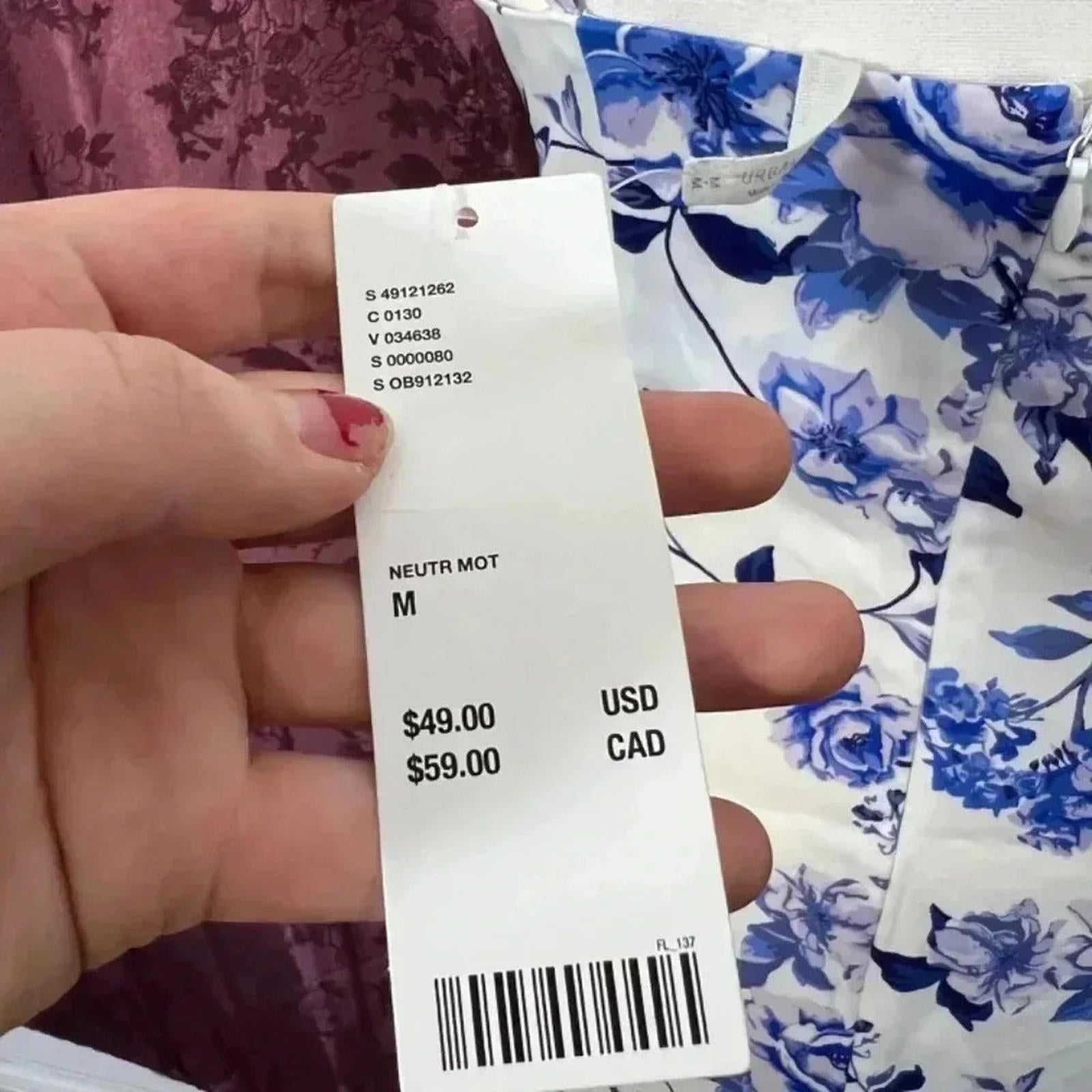 NWT UO Purple Floral Cowl Neck Mini Dress Size M
