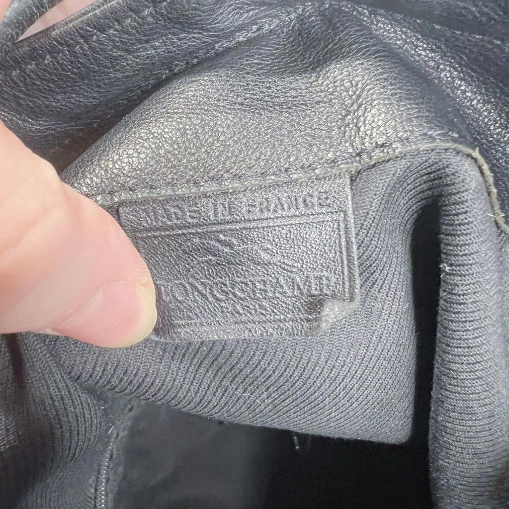 Longchamp RARE Vintage 90s Black Leather Drawstring Backpack Bag