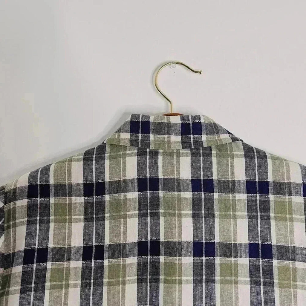 Vintage Tofy Green Blue Plaid Zip Up Jacket Women's Size 12