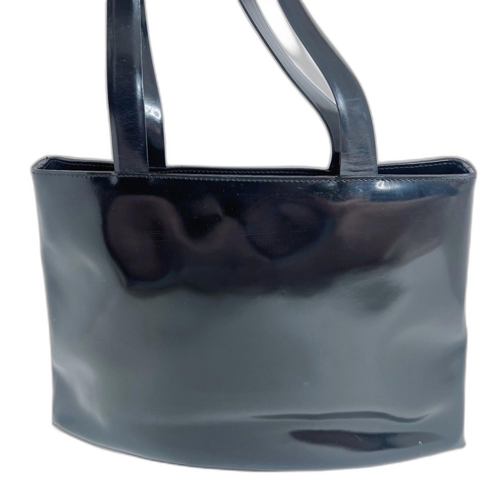 Coccinelle Black Patent Leather Shoulder Bag Purse y2k Contemporary Sleek