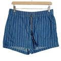 J Crew Women's Seaside Shorts Blue and White Striped Drawstring Size S